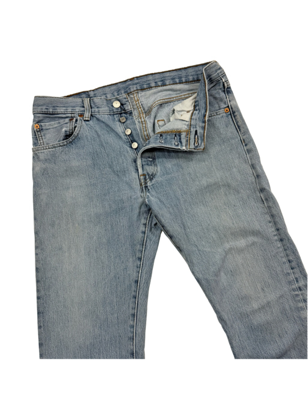 Men's Levi's 501 32x32 Straight Fit Button Fly Light Wash